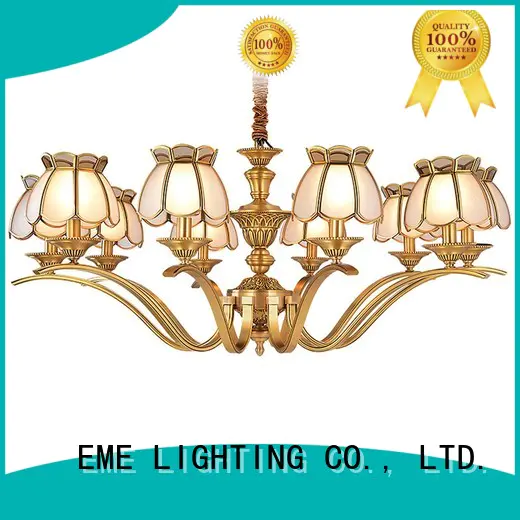 glass hanging antique brass 5 light chandelier residential for big lobby EME LIGHTING