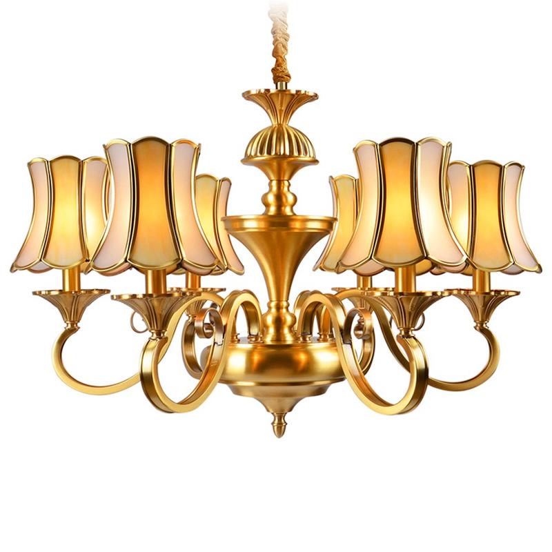 American Brass chandeliers With Lamp Shades (EAD-14009-6)