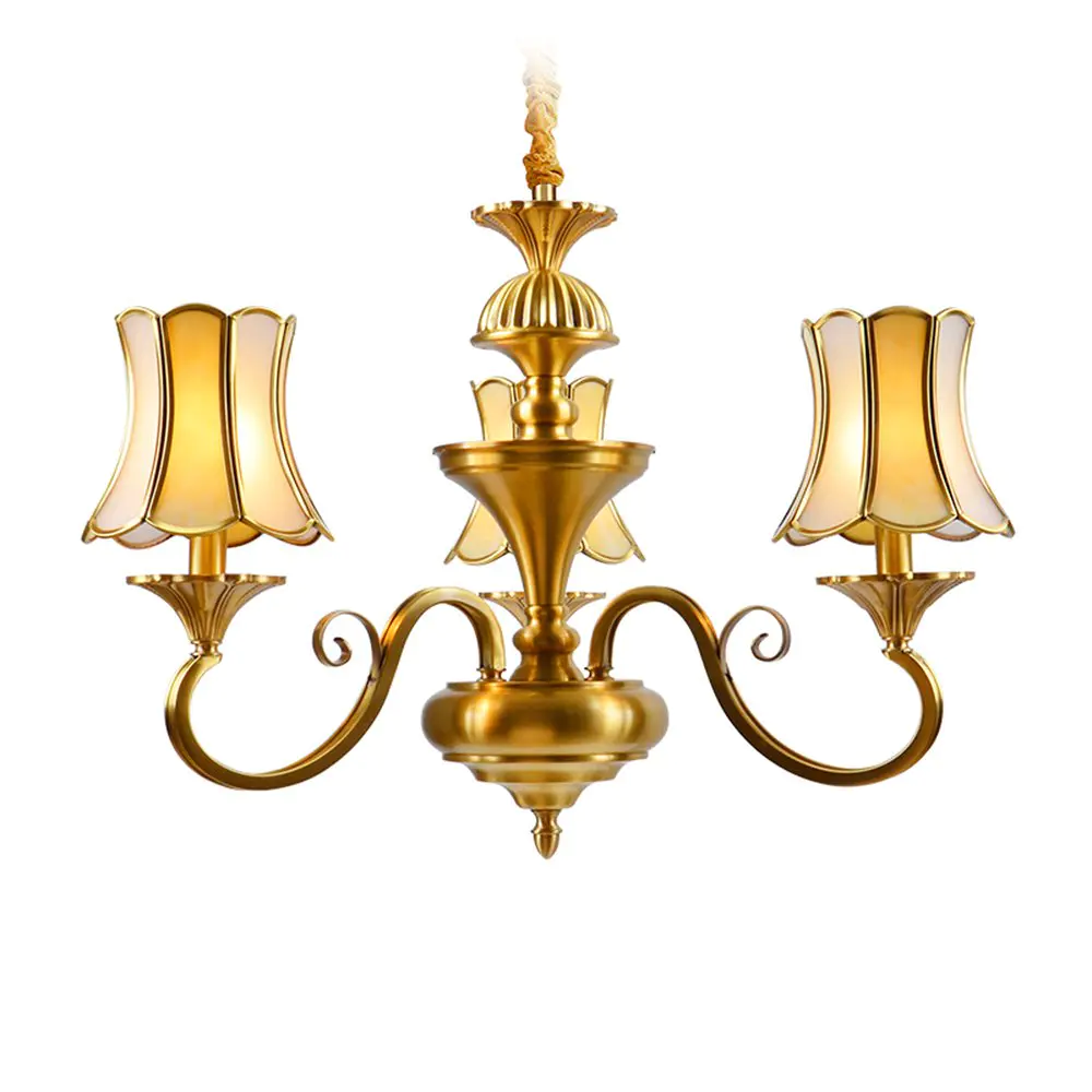 3 Light Brass Chandelier  (EAD-14009-3)