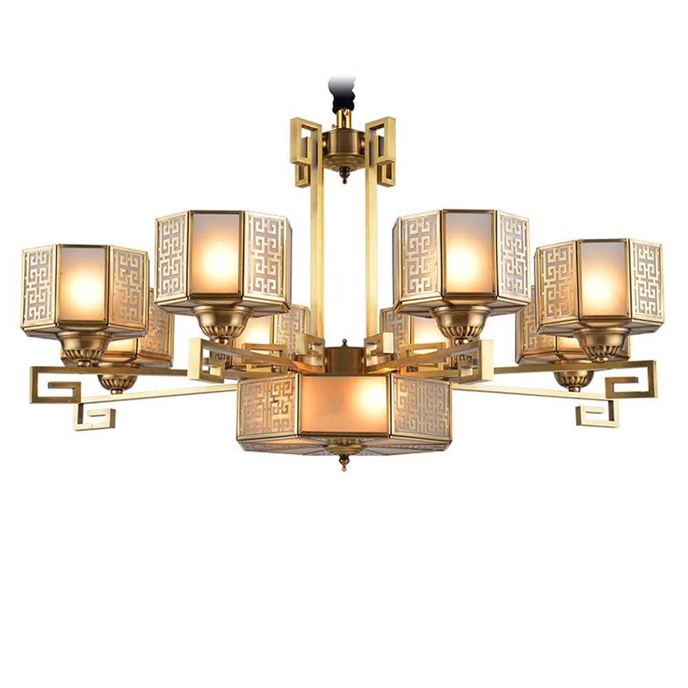 EME LIGHTING Copper Glass Chandelier (EAD-14002-8) Brass Chandelier image164