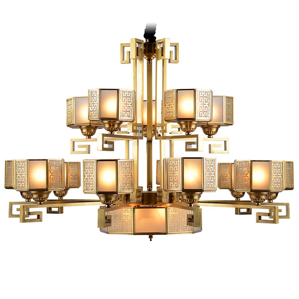 EME LIGHTING Traditional Large Hotel Chandeliers (EAD-14002-10+5) Brass Chandelier image151