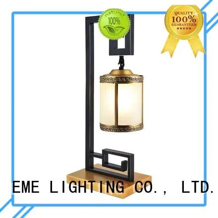 wood bedside chinese style table lamp antique gold EME LIGHTING Brand