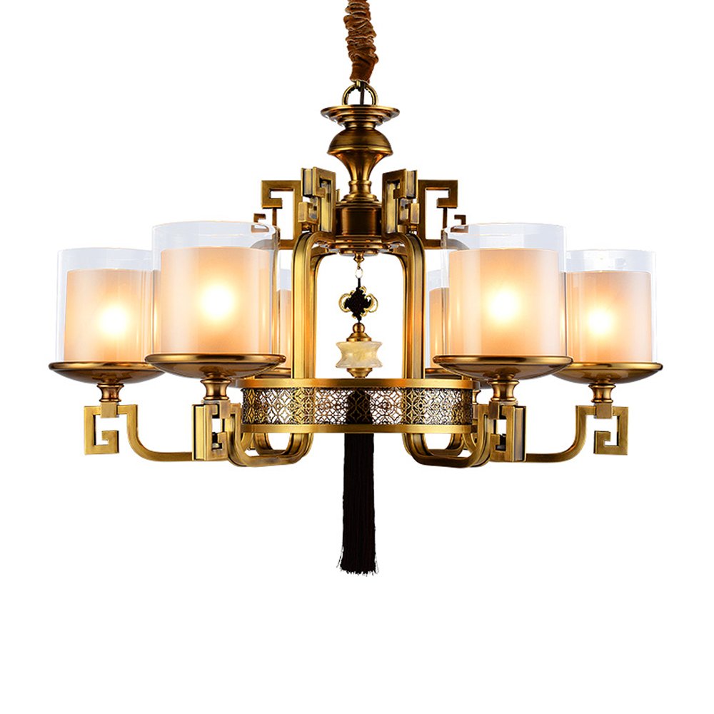 EME LIGHTING Glass Hanging Chandeliers (EYD-14210-6) Brass Chandelier image80