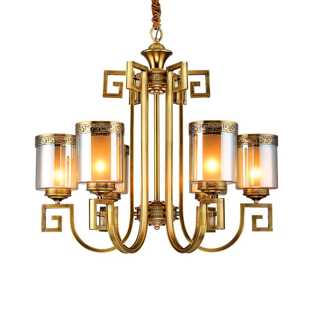 EME LIGHTING Round Cylinder Chandelier (EYD-14211-6) Brass Chandelier image78