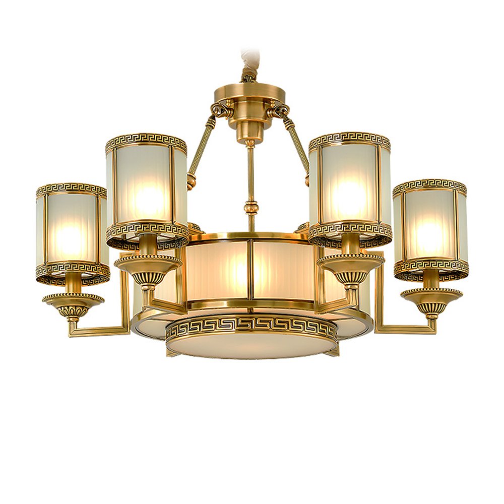 EME LIGHTING Round Glass Chandelier (EYD-14222-6) Brass Chandelier image64