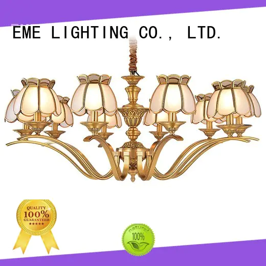 EME LIGHTING contemporary gold brass chandeliers glass hanging for home
