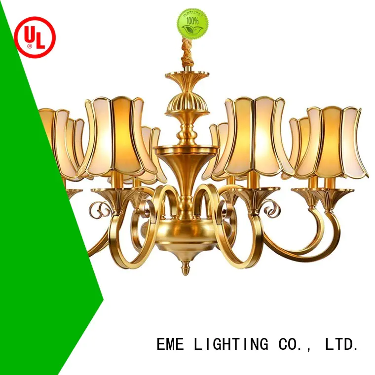 EME LIGHTING contemporary 3 light brass chandelier copper for home