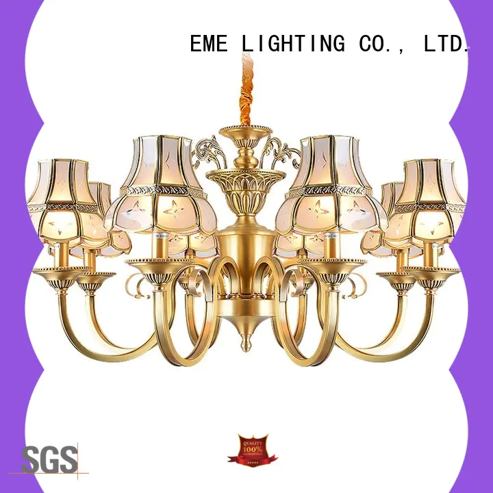concise polished brass chandelier vintage for big lobby EME LIGHTING