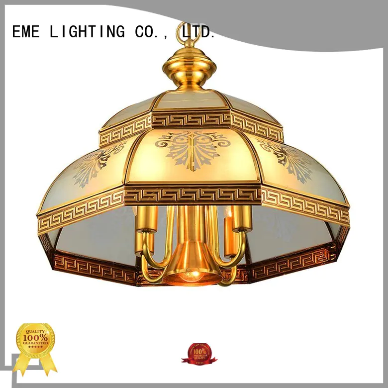 large 3 light brass chandelier round for dining room EME LIGHTING