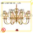 american style 8 light brass chandelier copper for big lobby EME LIGHTING