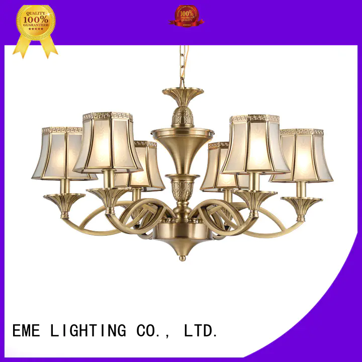 glass hanging polished brass chandelier american style for dining room EME LIGHTING