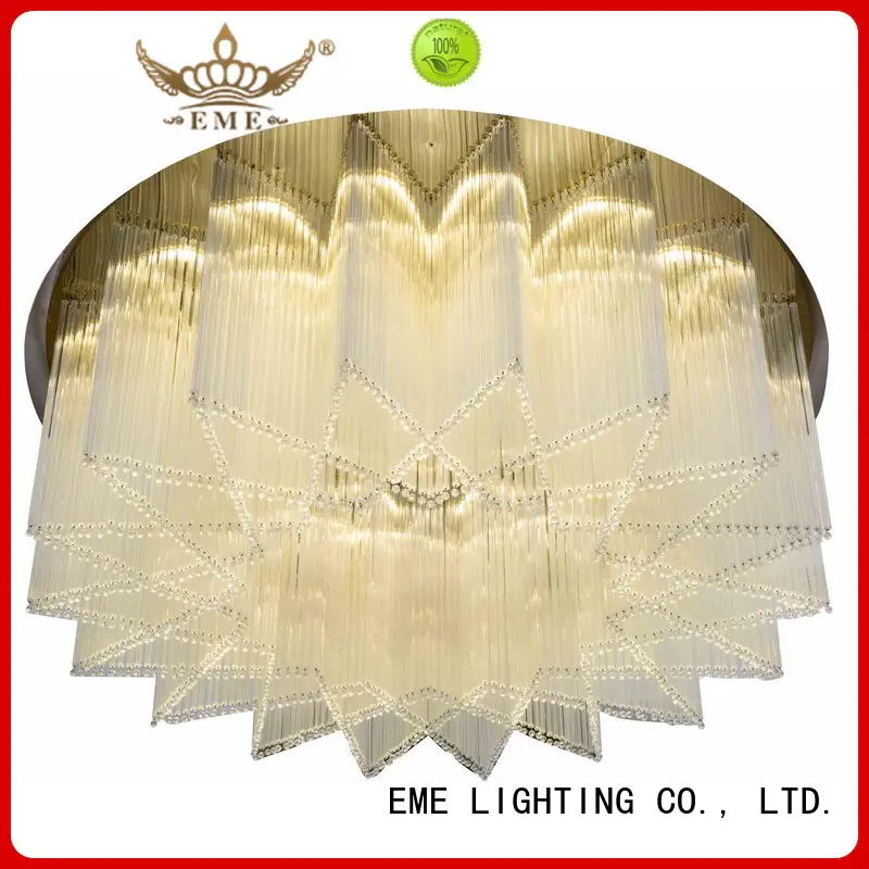 EME LIGHTING acrylic crystal drop chandelier bulk production for lobby