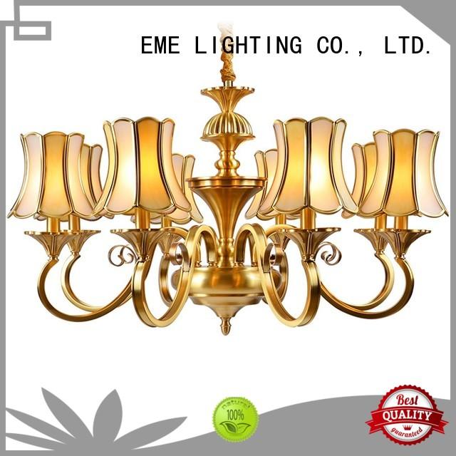 EME LIGHTING large 10 light brass chandelier unique