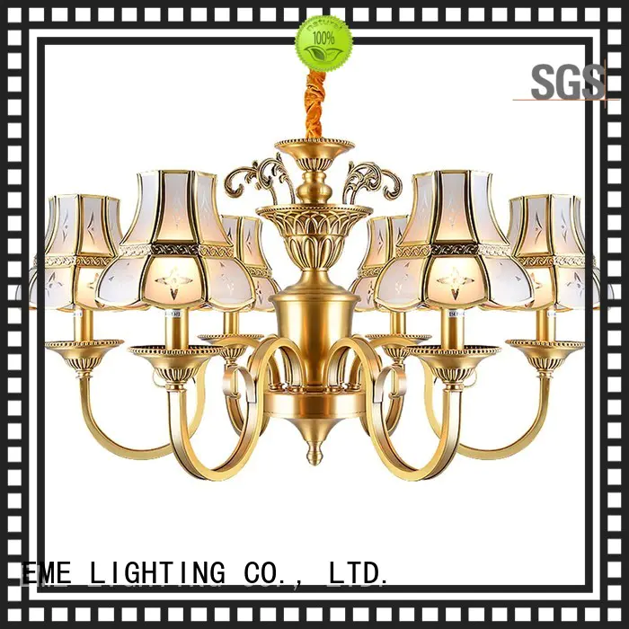 glass hanging brushed brass chandelier vintage for dining room EME LIGHTING