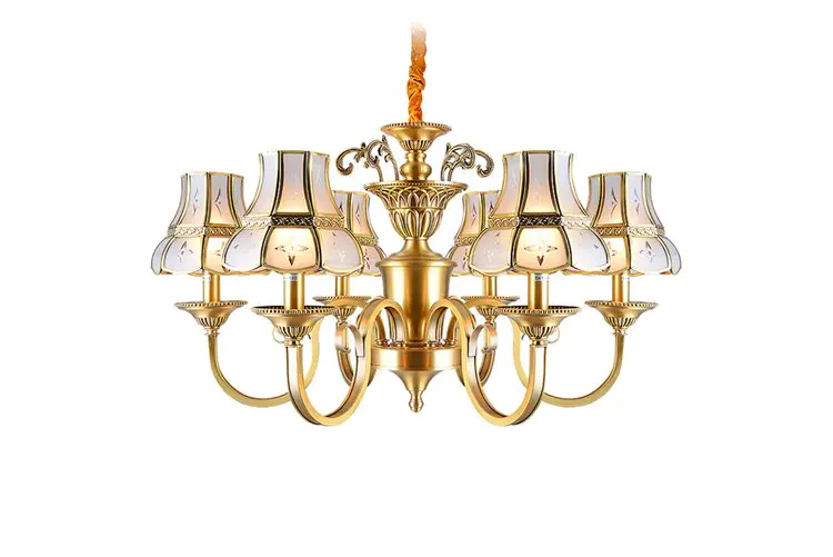 glass hanging antique brass chandelier vintage for big lobby EME LIGHTING