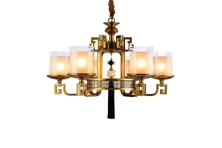 copper gold brass chandeliers glass hanging for dining room EME LIGHTING