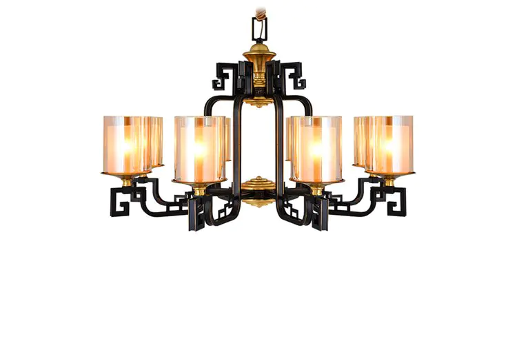 contemporary chandelier over dining table glass hanging residential for dining room
