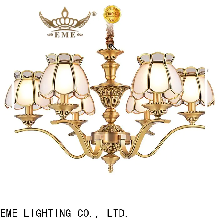 EME LIGHTING concise brushed brass chandelier vintage for big lobby