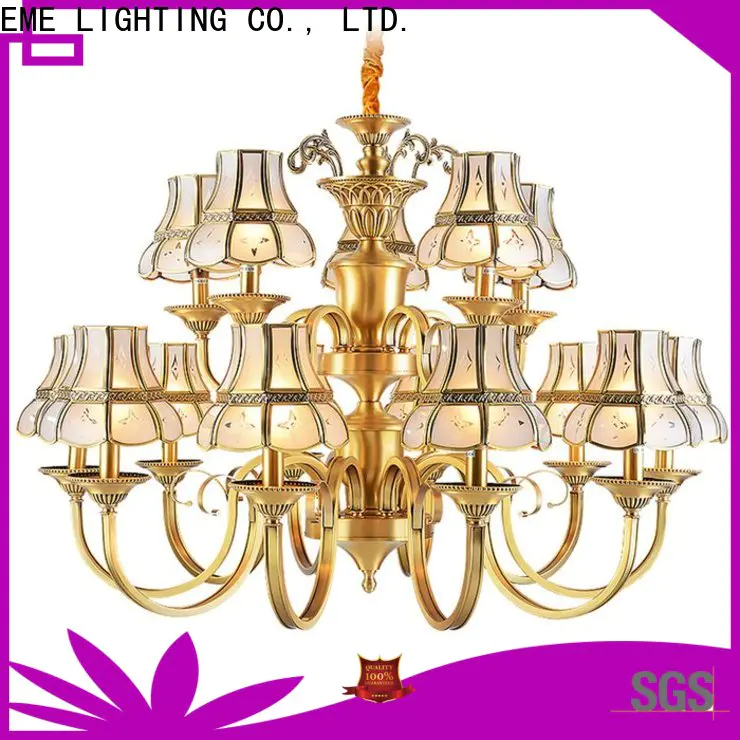 EME LIGHTING glass hanging modern brass chandelier round for home