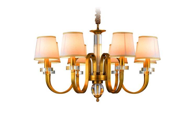 high-end vintage brass chandelier glass hanging unique for dining room-1